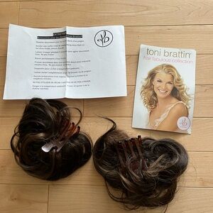 Toni Brattin 3 pieces Set Women’s Clip-In Hair Bun - Dark Brown